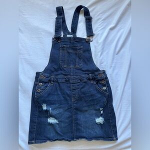 Wax Jean Dark Blue Denim Overalls skirt